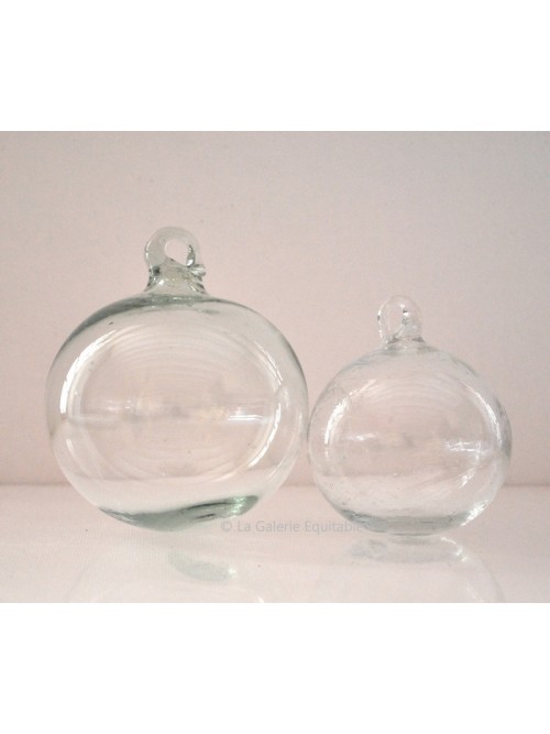 Boules de Noël en verre transparent soufflé bouche