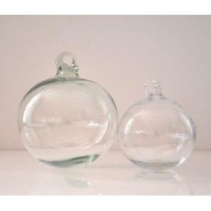 Boules de Noël en verre transparent soufflé bouche