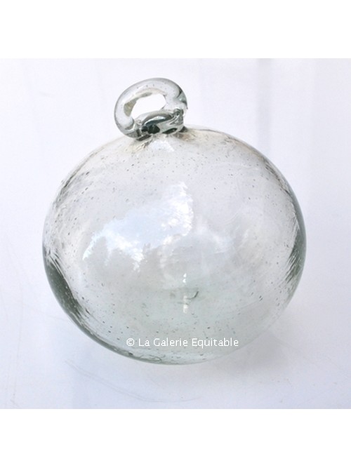 Boule de Noël en verre artisanal et recyclé