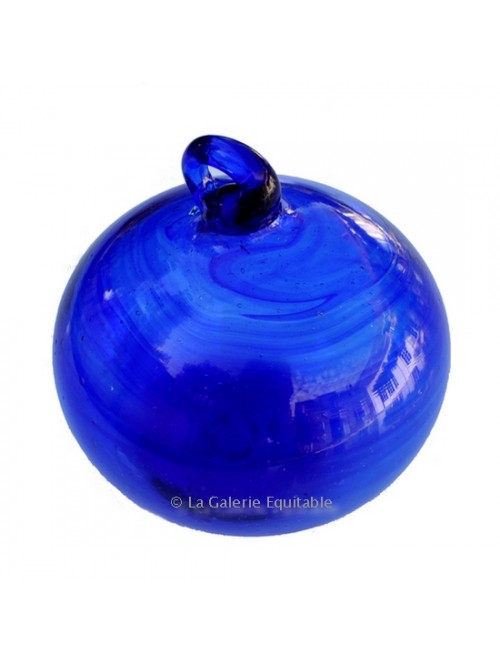 Boule verre soufflé couleur bleue