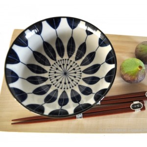 Coffret 2 bols décors géométriques bleus Japon