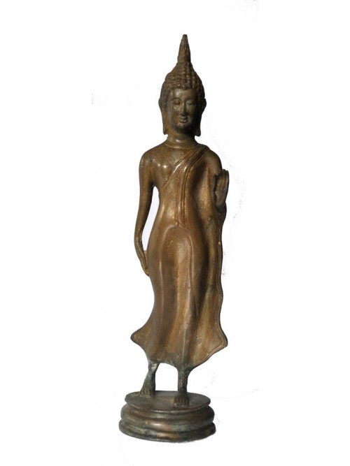 Statuette bouddha debout en bronze - La Galerie Equitable